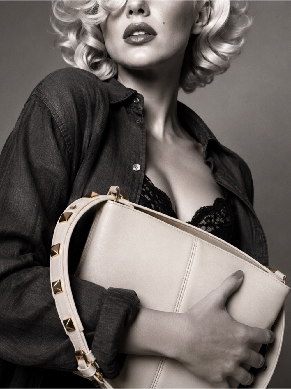NWT Zara “Sold Out” Cream Gold Studded Bucket Bag | Crossbody Strap & Top Handle - Picture 3 of 16